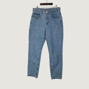 Ragged Jeans High Waisted Straight Leg 30 Light Wash Blue Streetwear Grunge 90s
